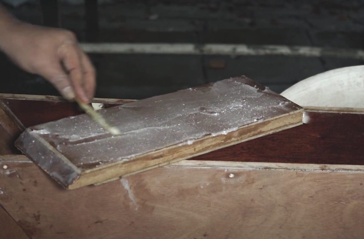 Gluing the Mast Step, Mast Partner and centreboard case into the Oz Goose Hull in the Philippines