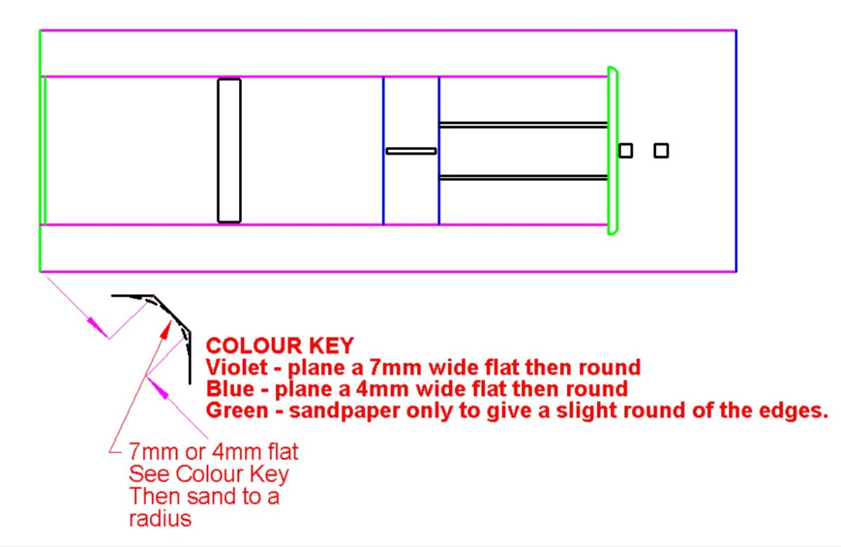 Edge radii for finishing deck and cockpit of Oz Goose Sailboat Kit